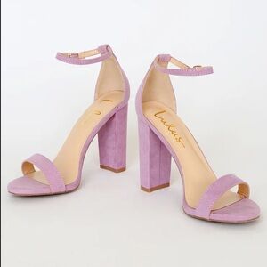 Lulus Womens Purple Lilac Taylor Suede Ankle Strap Heels 8.5